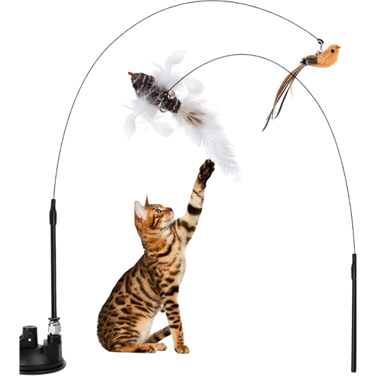 Juguete Interactivo de Pluma y  Pájaro para Gato