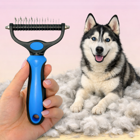 Cepillo 2 en 1 para perros de pelo largo